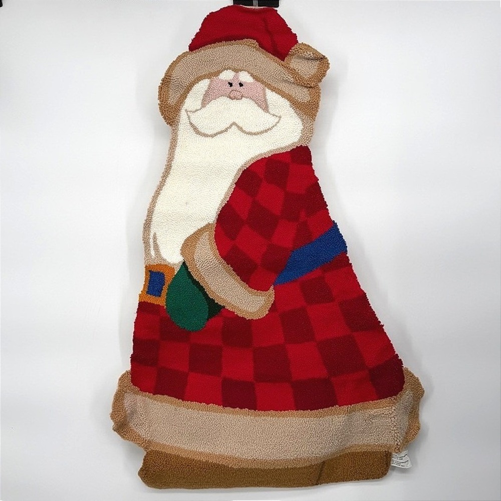 Santa Wall Hanging Christmas Around The World Cottage House of Lloyd Hooked Rug